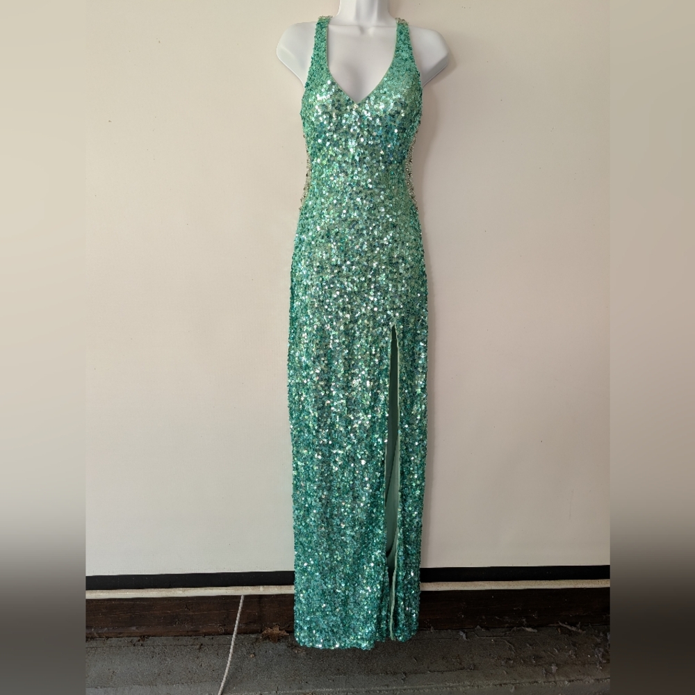 Sparkling Green Sequin Gown